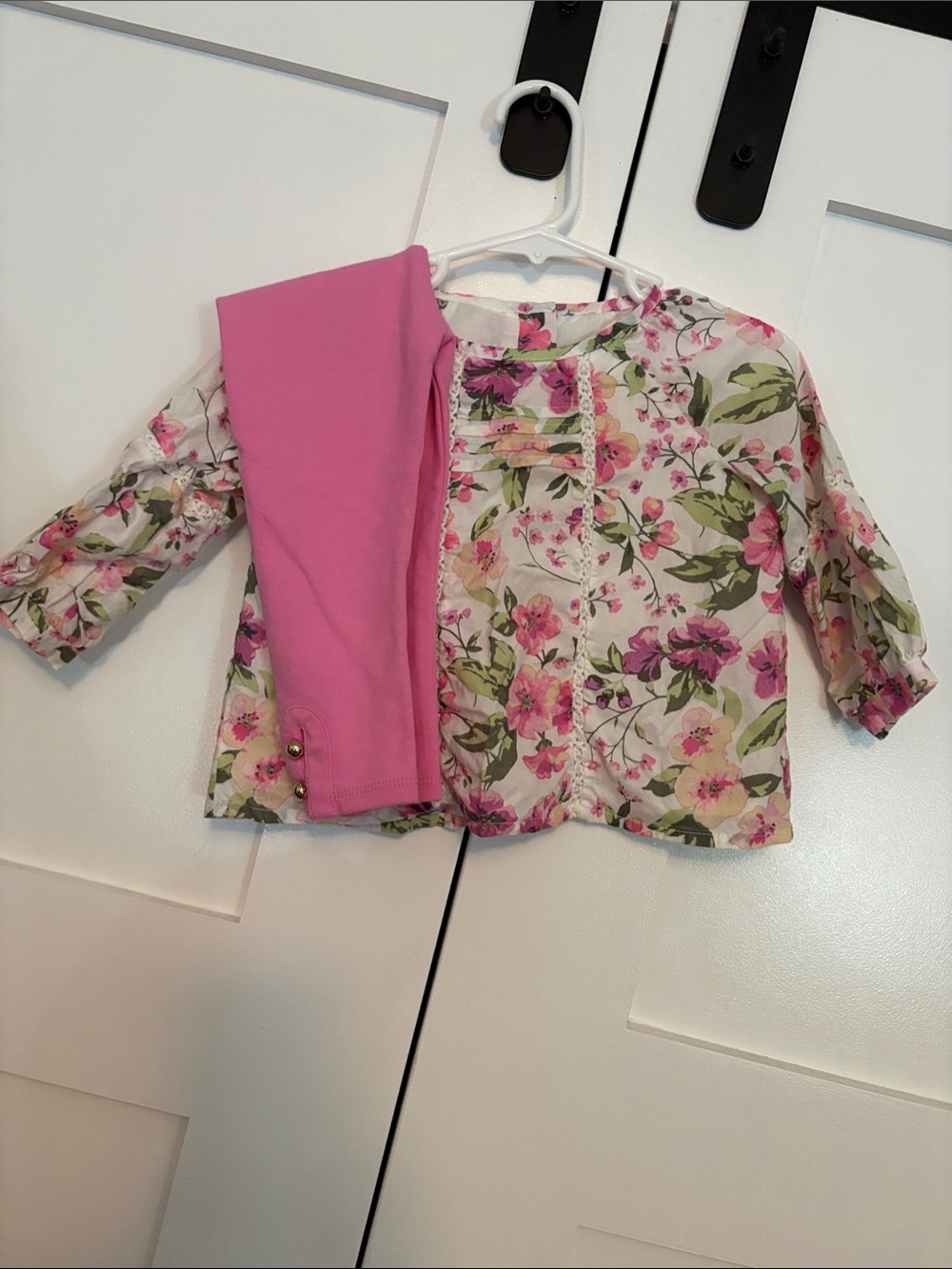 Janie and Jack Pink Floral Top with Pink Leggings